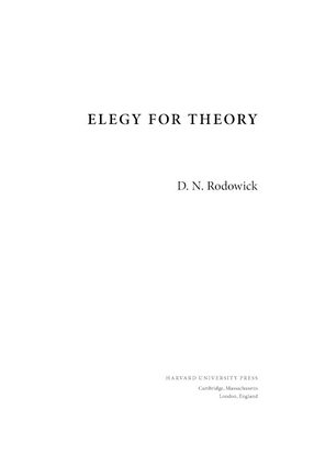 Cover image for Elegy for theory