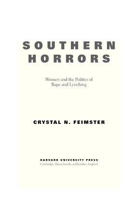 Cover image for Southern horrors: women and the politics of rape and lynching
