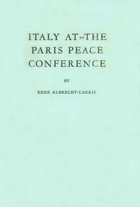 Cover image for Italy at the Paris Peace Conference