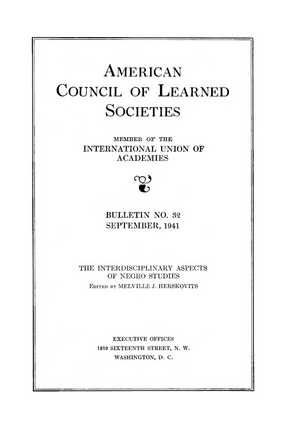 Cover image for Interdisciplinary aspects of Negro studies: proceedings of a Conference on Negro studies, held at Howard University, Washington, D.C., Mar. 29-30, 1940