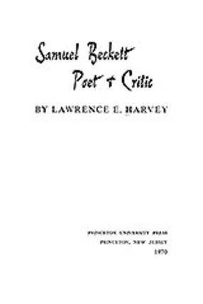Cover image for Samuel Beckett: poet &amp; critic
