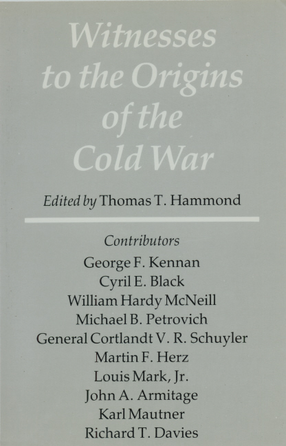 Cover image for Witnesses to the origins of the cold war