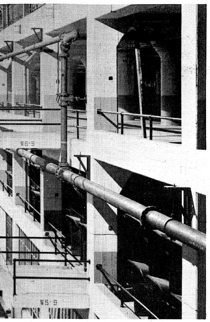 Interior of the Highland Park Plant, showing one of the craneways