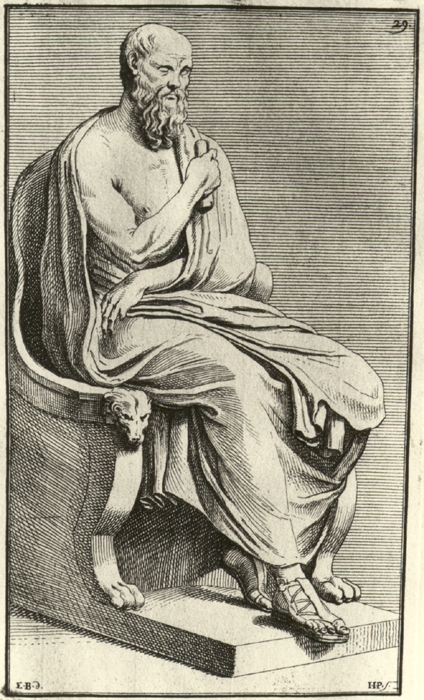 Bouchardon-Preisler engraving of "Epicurus philosophus."