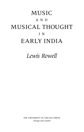 Cover image for Music and musical thought in early India