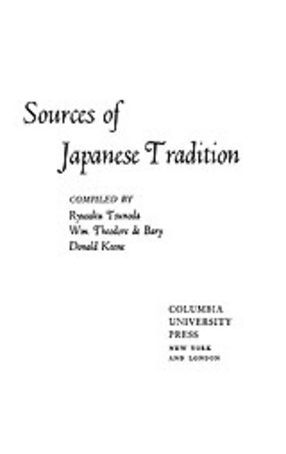 Cover image for Sources of the Japanese tradition