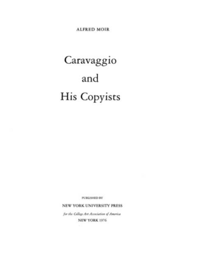 Cover image for Caravaggio and his copyists