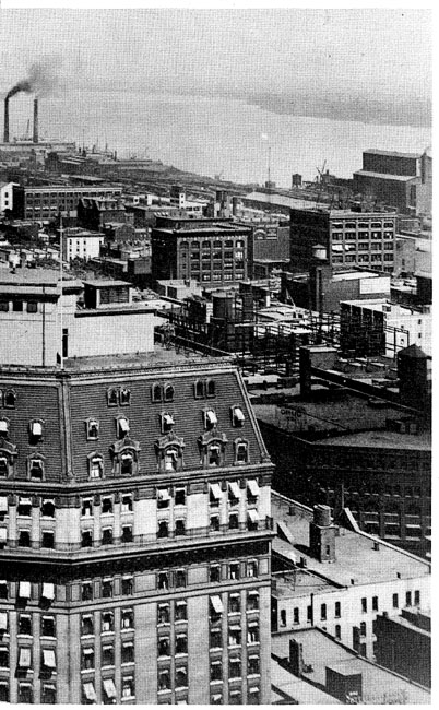 Detroit from the Dime Bank Building-a view up-river (about 1916)