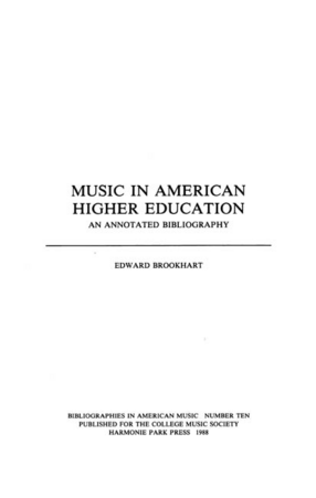 Cover image for Music in American higher education: an annotated bibliography