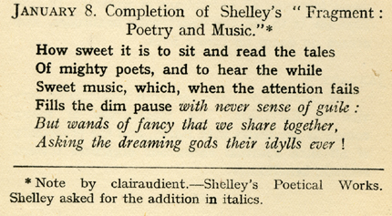 Shirley Carson Jenney, completion of Shelley's “Fragment: Poetry and Music,” The Fortunes of Heaven, 12.