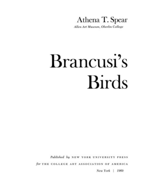 Cover image for Brancusi&#39;s birds