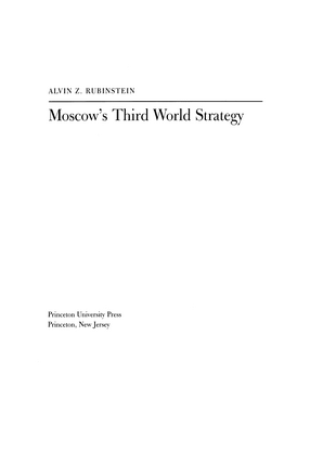 Cover image for Moscow&#39;s Third World Strategy