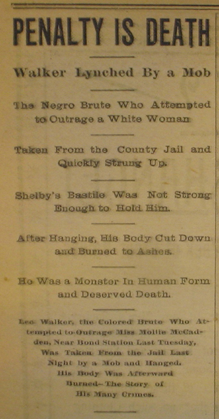 Headline, Memphis Appeal-Avalanche, July 23, 1893, p. 5. Courtesy of the Memphis and Shelby County Room, Memphis Public Library and Information Center.