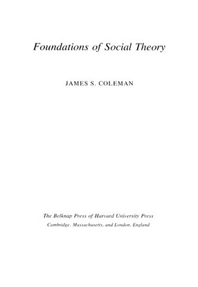 Cover image for Foundations of social theory
