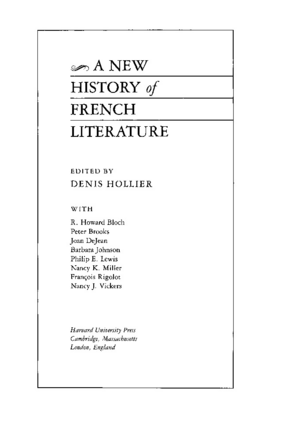 Cover image for A new history of French literature