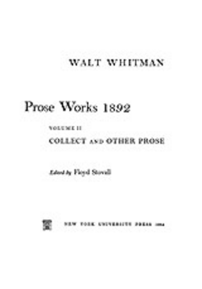 Cover image for Prose works 1892, Vol. 2